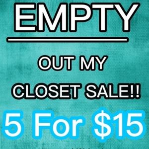 Items will be marked as 🎀5 for $15🎀